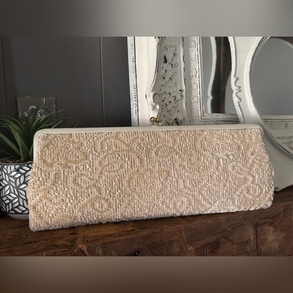 Vintage INGBER | 50’ 60’s MCM Clutch bag brocade Elongated Mid century clutch - Picture 2 of 14